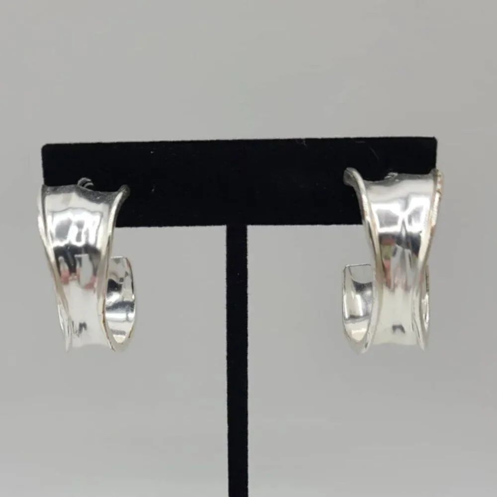 J Crew Silver Plated Hoop Earrings NWOT!